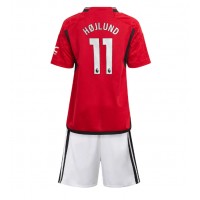 Dětský Fotbalový dres Manchester United Rasmus Hojlund #11 2023-24 Domácí Krátký Rukáv (+ trenýrky)